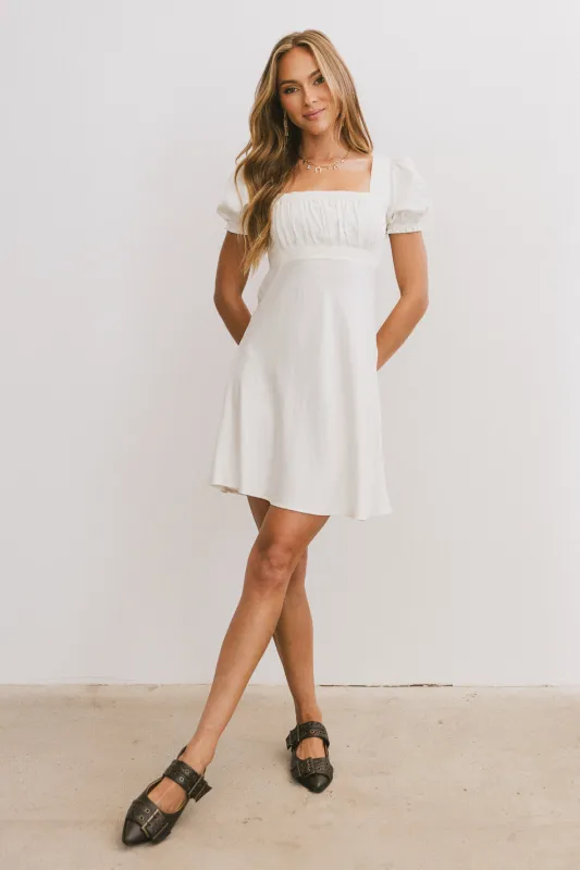 Harlee Lace Trim Mini Dress sold by bohme