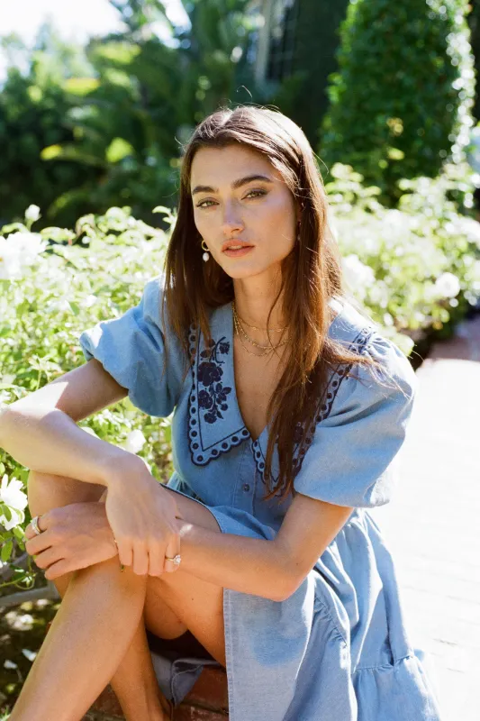 River Embroidered Mini Dress sold by bohme