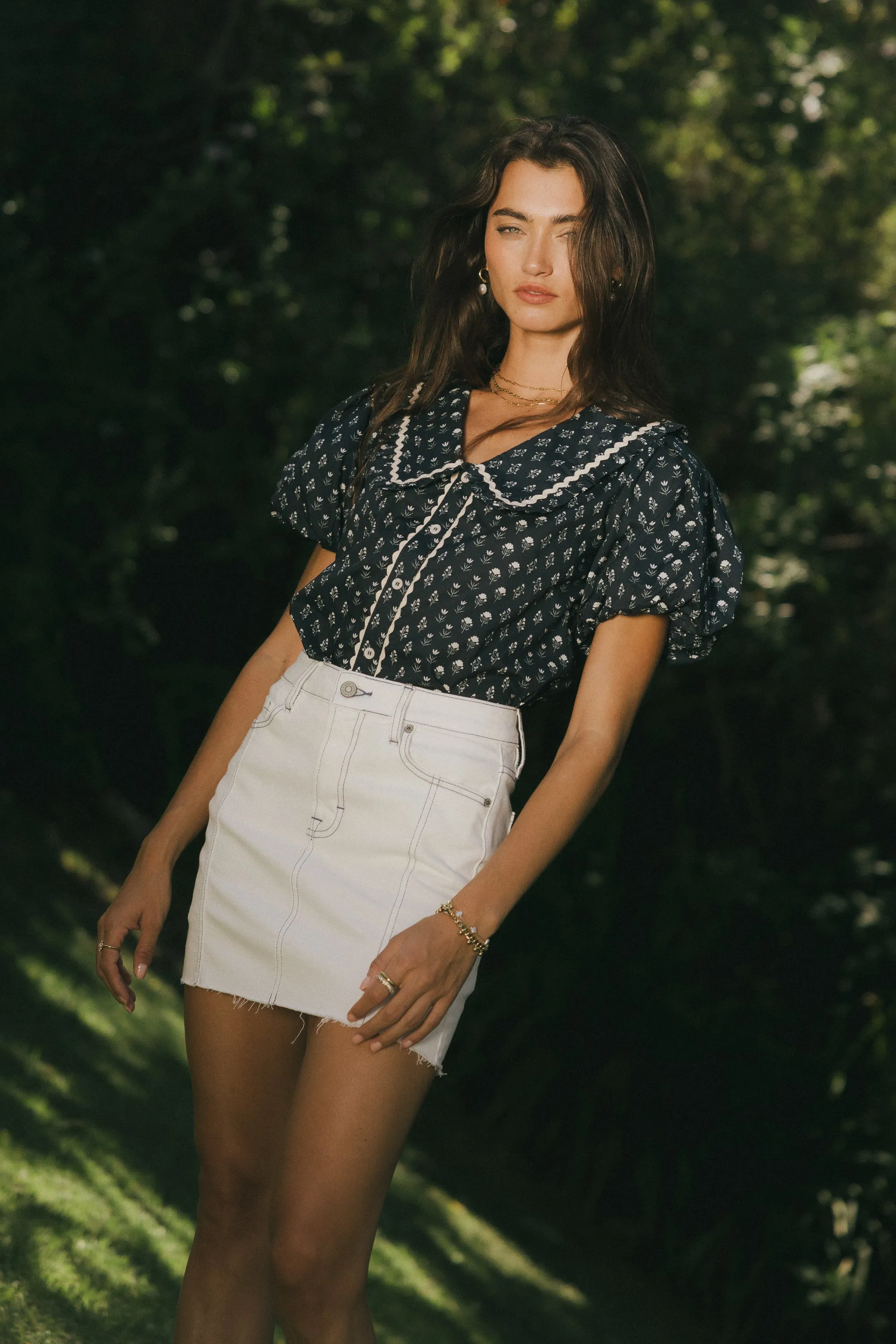 Kayla Collared Blouse in Navy - FINAL SALE sold by bohme product image thumbnail 2