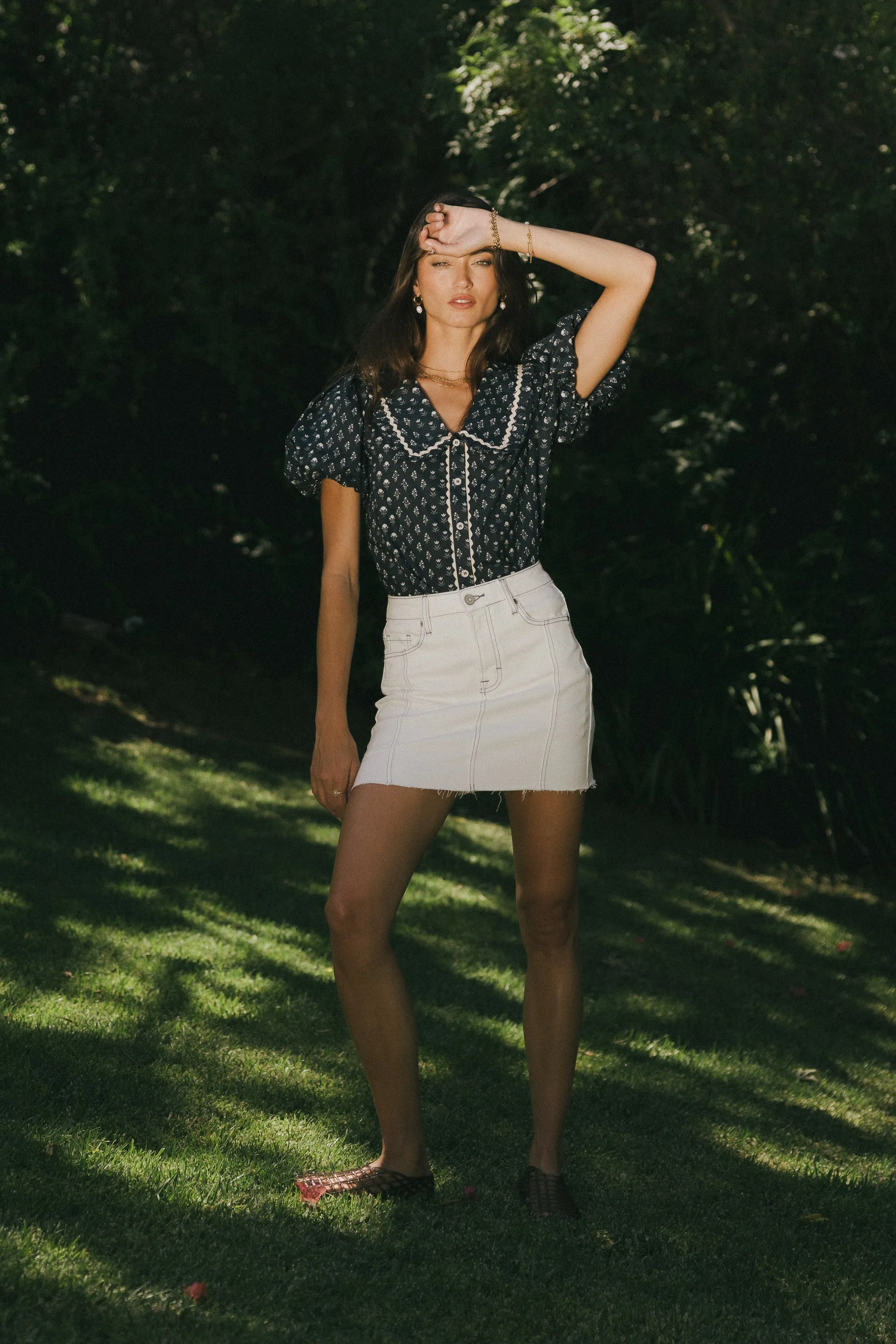 Kayla Collared Blouse in Navy - FINAL SALE sold by bohme product image thumbnail 5