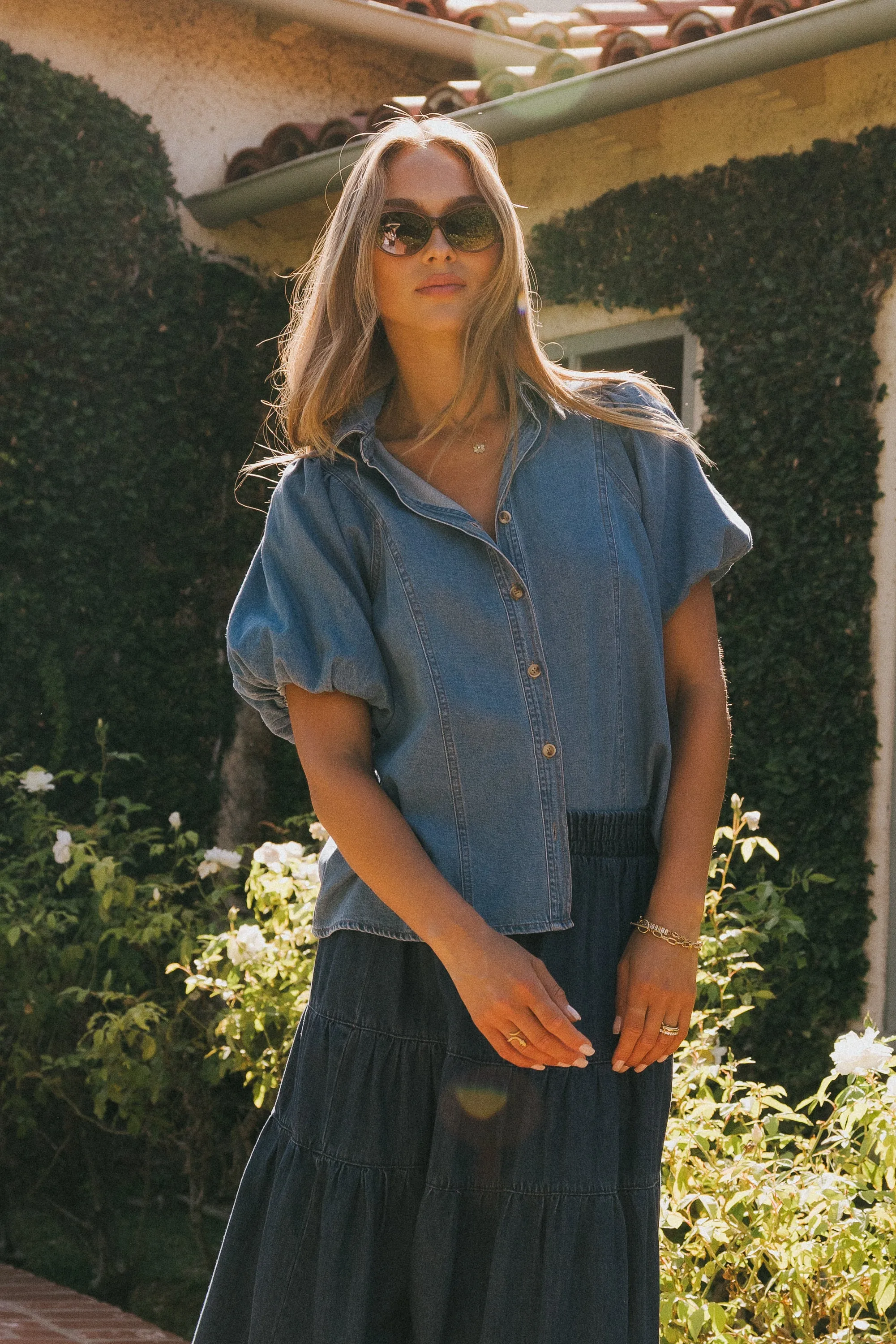 Salem Denim Button Up sold by bohme