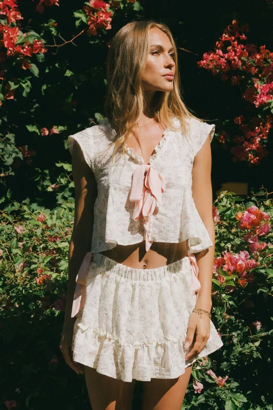 Regina Floral Blouse in Blush sold by bohme