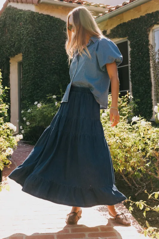 Lisa Tiered Maxi Skirt sold by bohme