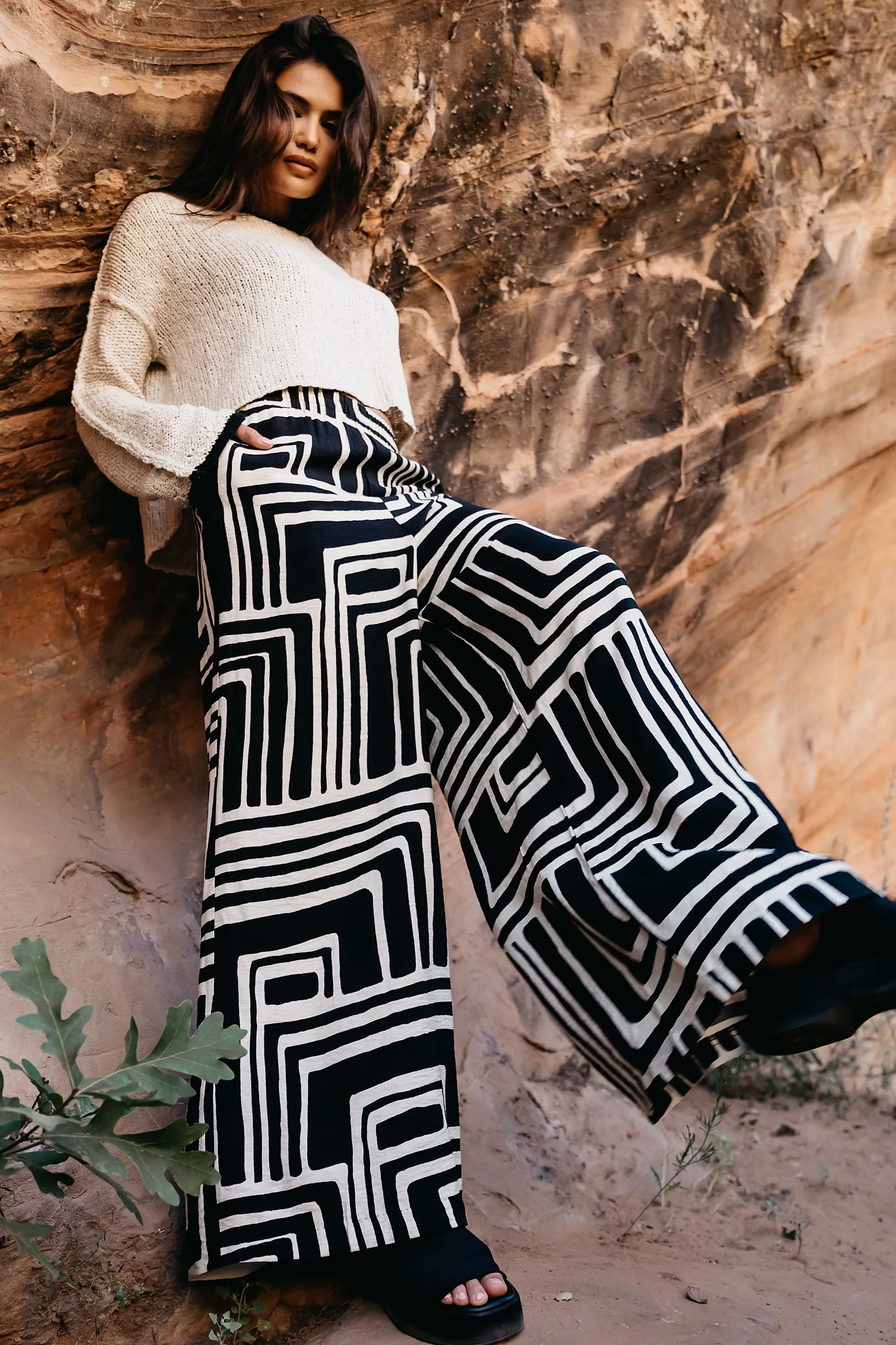 Noa Abstract Pants in Black - FINAL SALE sold by bohme product image thumbnail 2