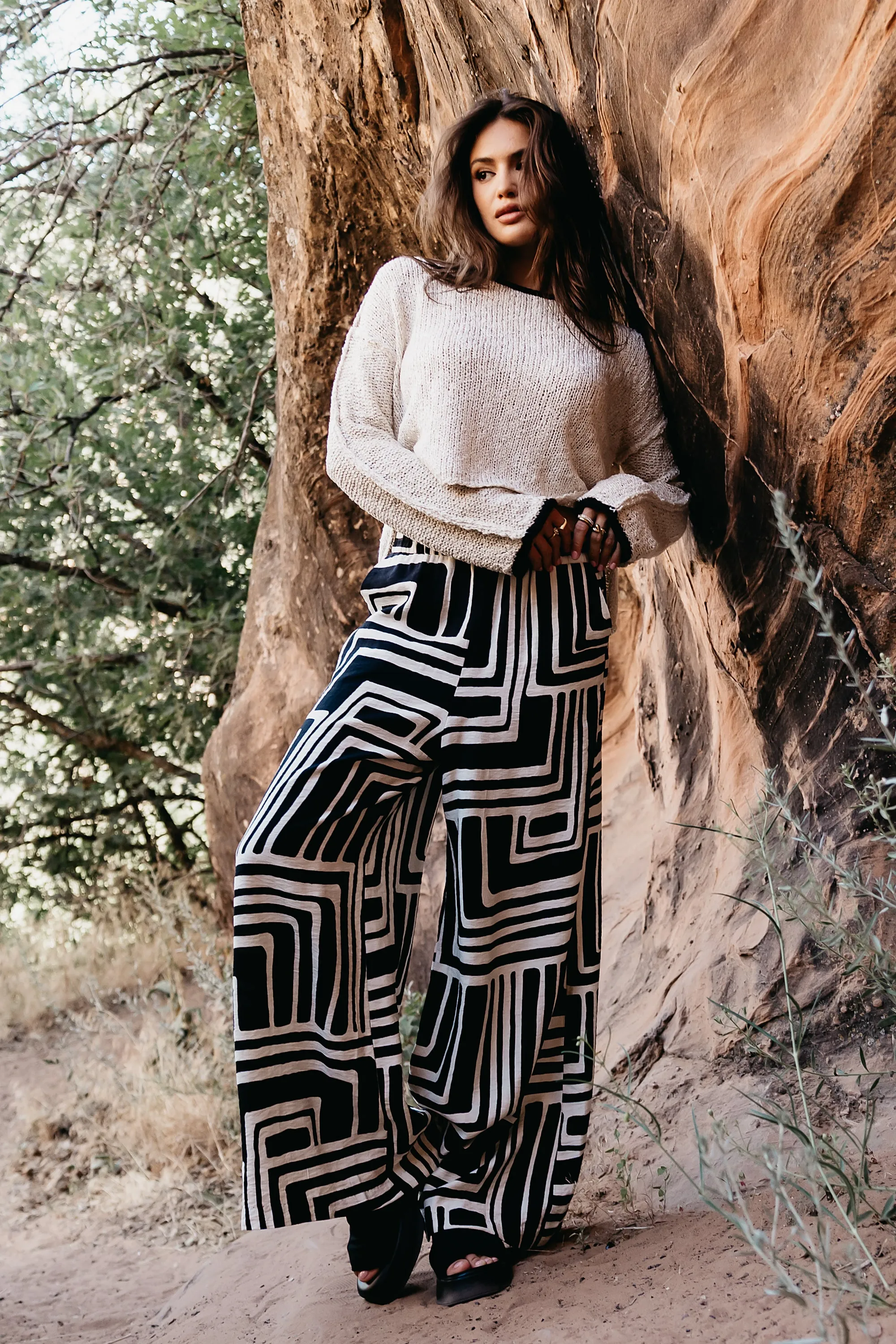 Noa Abstract Pants in Black - FINAL SALE sold by bohme product image thumbnail 3