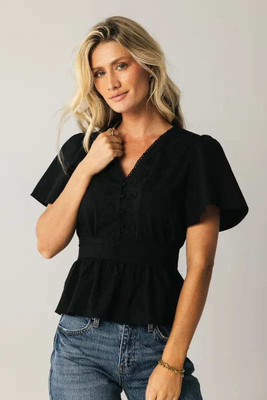 Neo Embroidered Blouse in Black sold by bohme