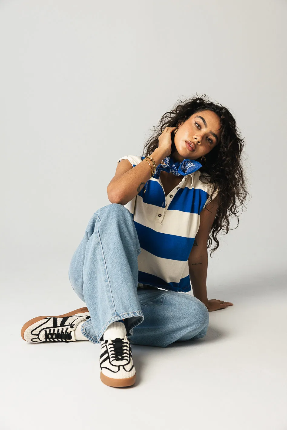 Blake Striped Top in Blue sold by bohme product image thumbnail 3