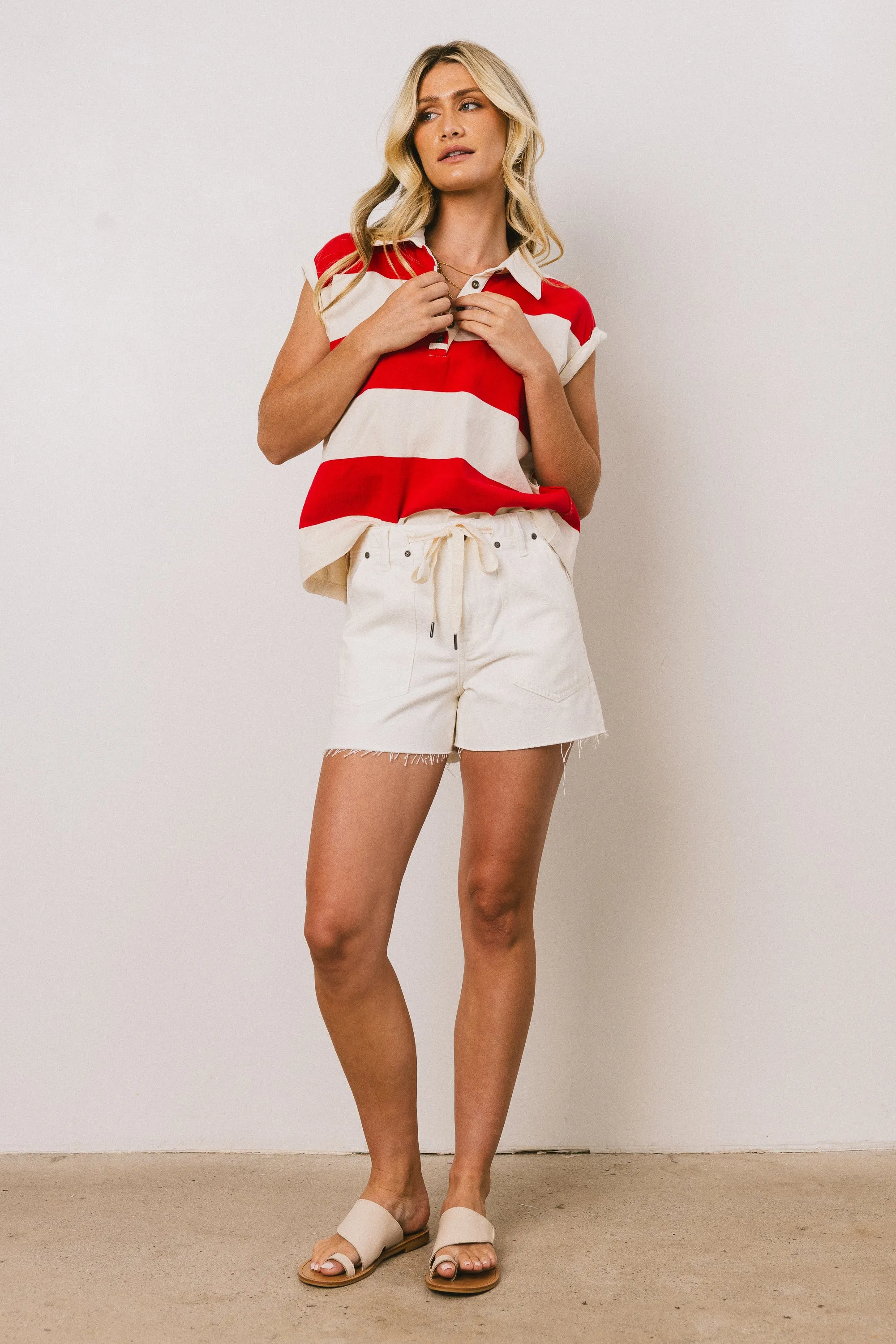 Blake Striped Top in Red sold by bohme product image thumbnail 3