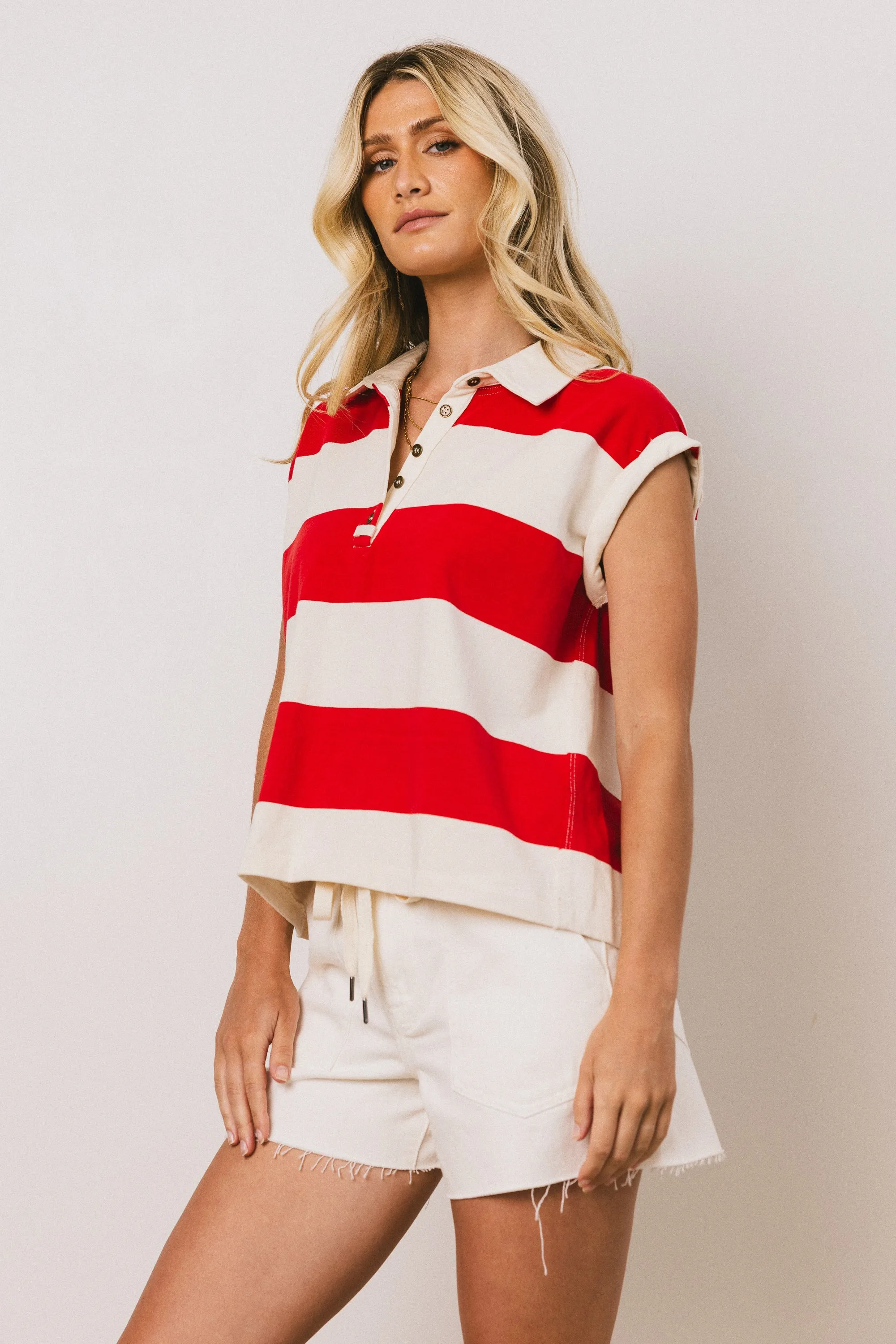 Blake Striped Top in Red sold by bohme product image thumbnail 4