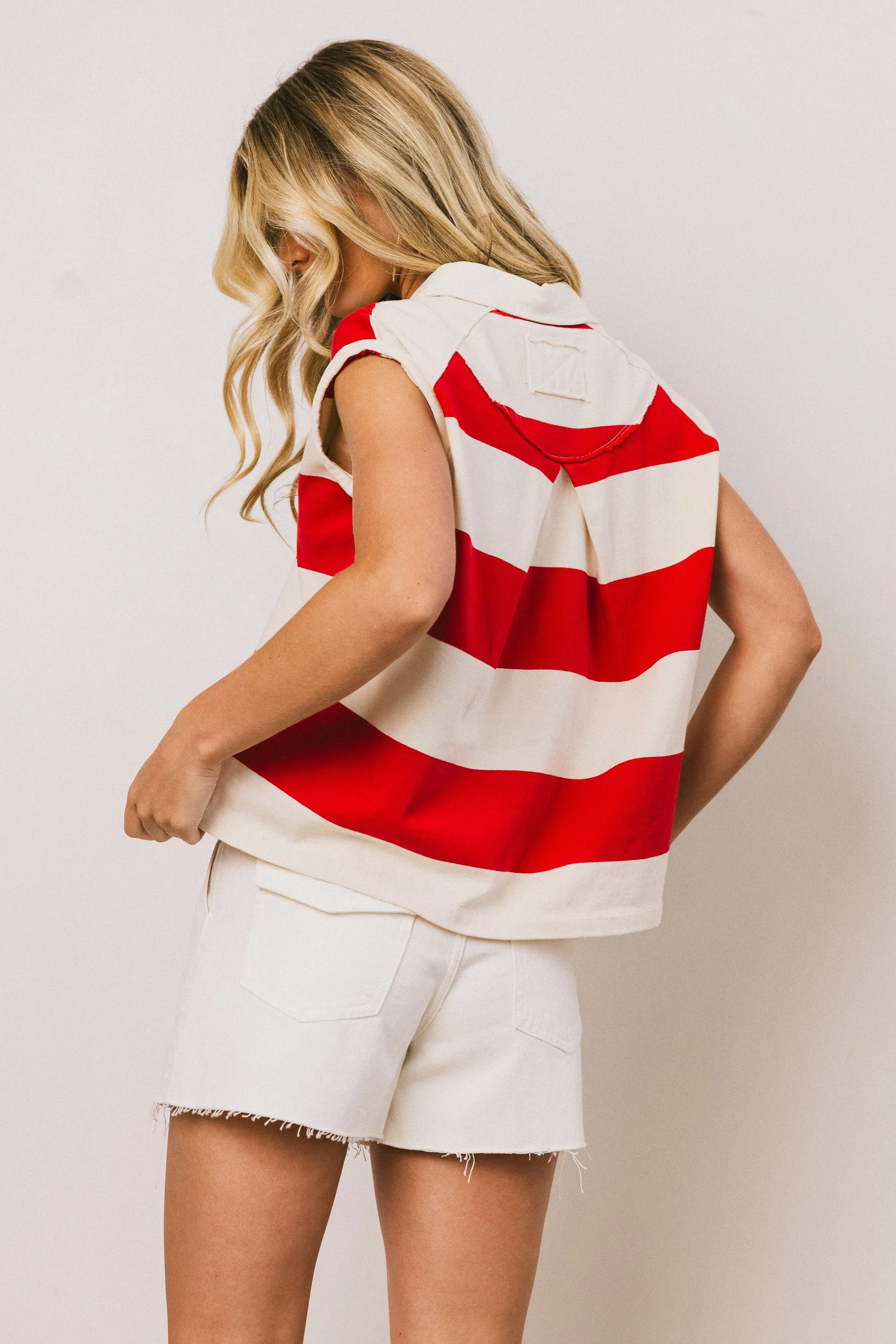 Blake Striped Top in Red sold by bohme product image thumbnail 2