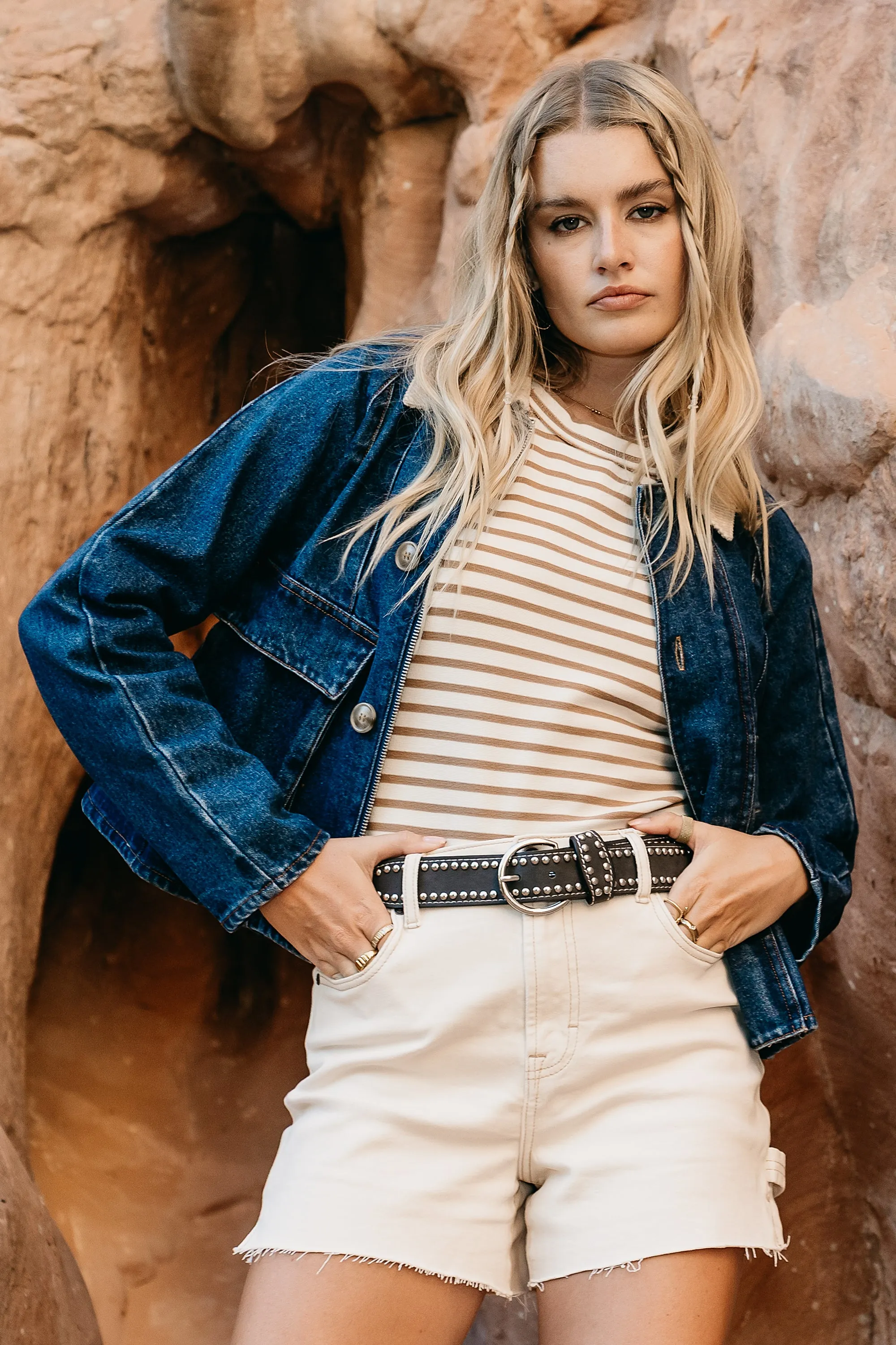 Zia Striped Tank in Sand sold by bohme product image thumbnail 3