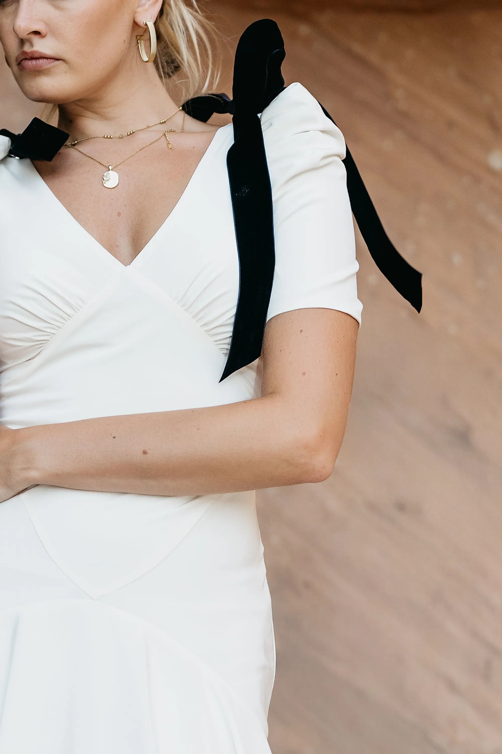 Nellie Drop Waist Maxi Dress in Cream sold by bohme product image thumbnail 3