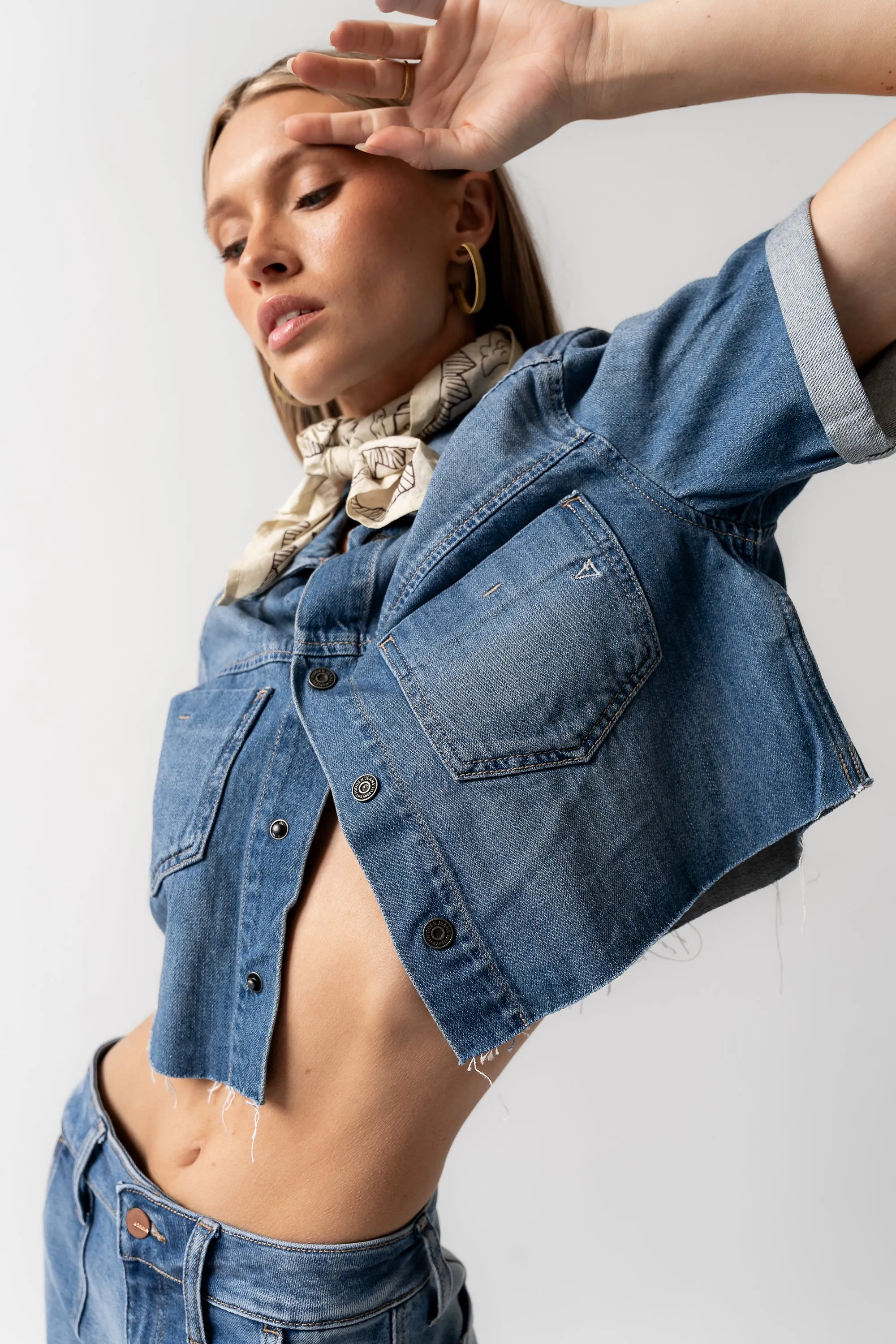 Nina Denim Button Up sold by bohme