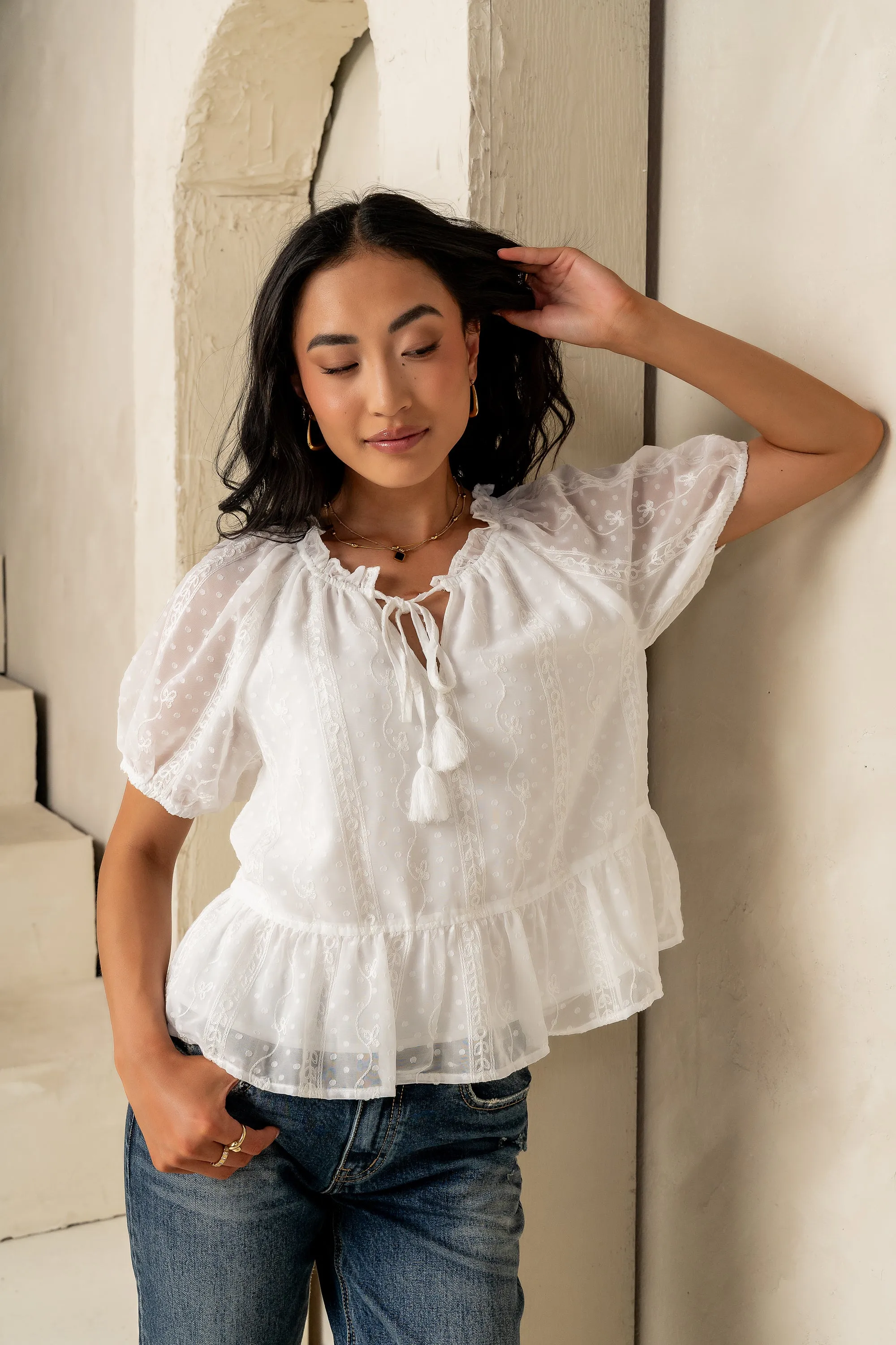 Melina Embroidered Blouse - FINAL SALE sold by bohme product image thumbnail 4