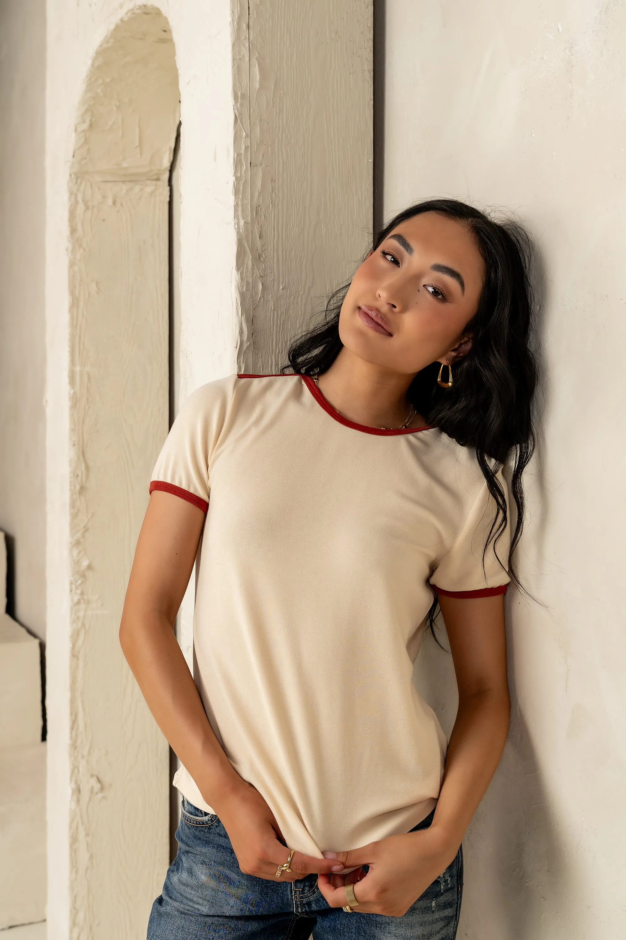 Goldie Contrast Tee - FINAL SALE sold by bohme product image thumbnail 3