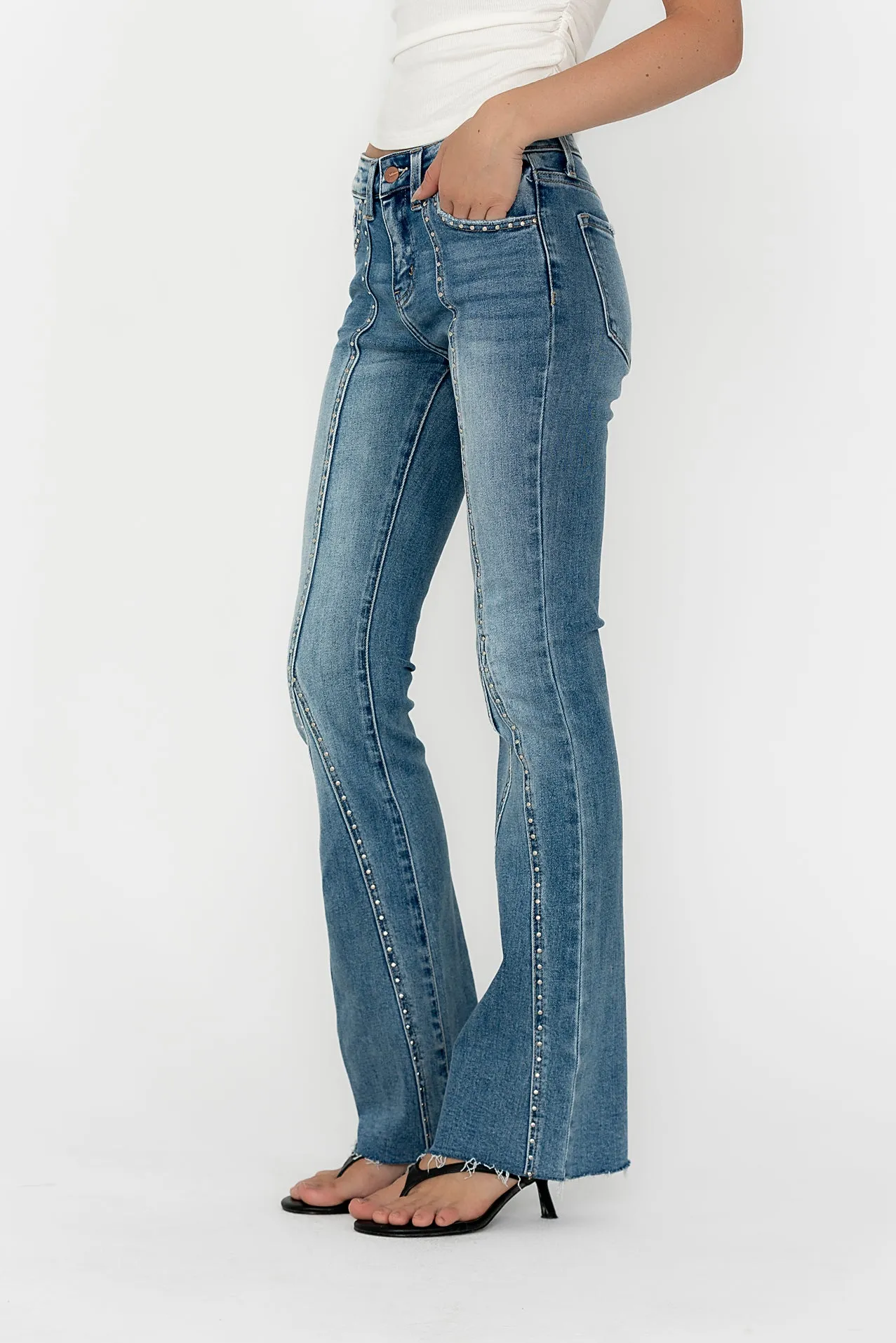 Eliza Studded Flare Jeans - FINAL SALE sold by bohme product image thumbnail 2