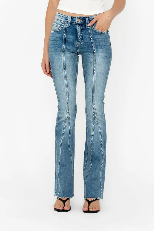 Eliza Studded Flare Jeans sold by bohme