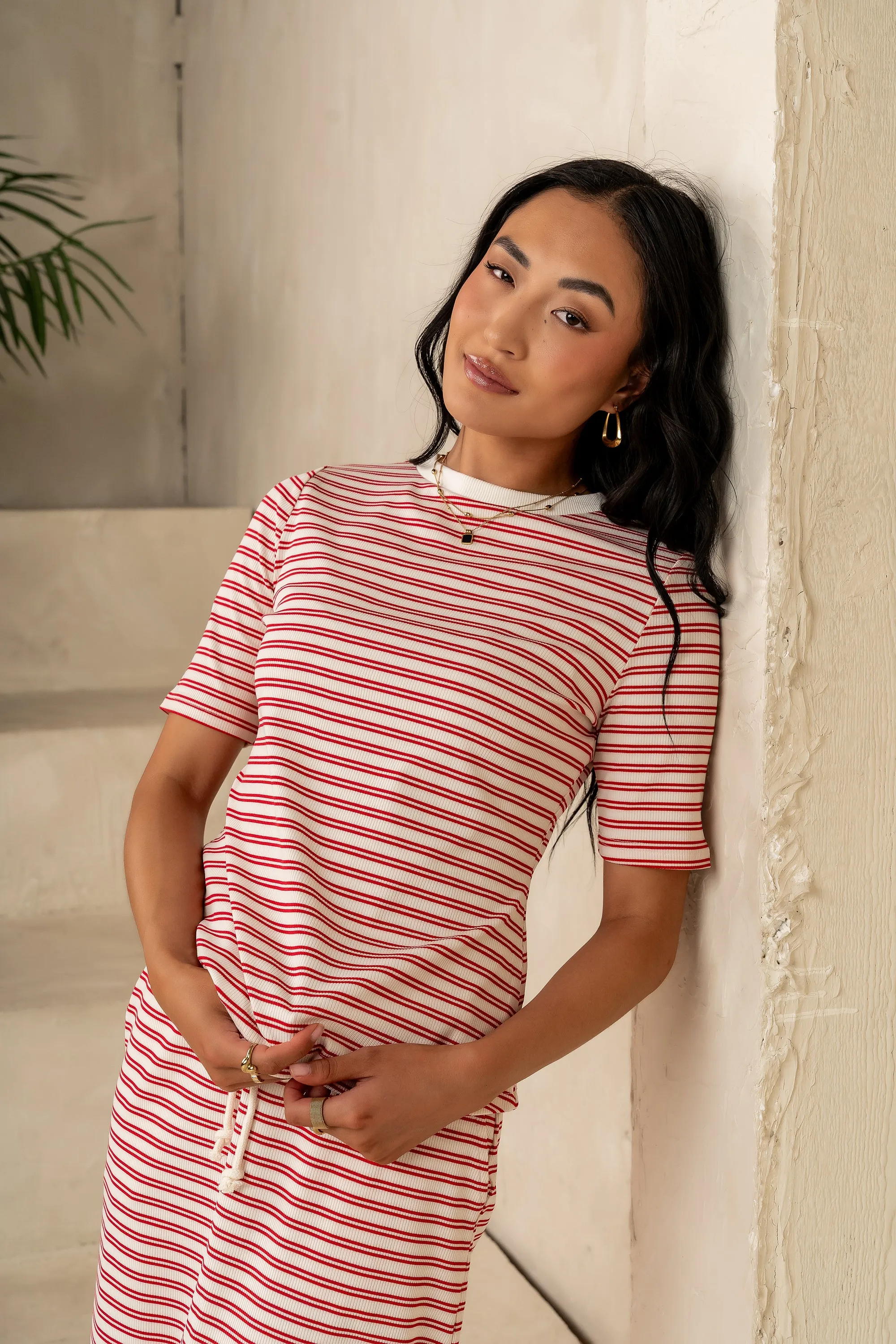 Niya Striped Top in Red - FINAL SALE sold by bohme product image thumbnail 4