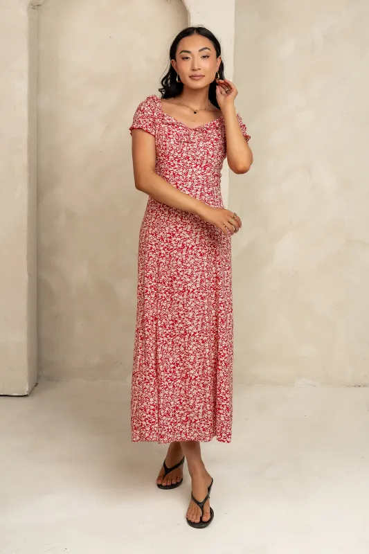 Marlow Maxi Dress in Red sold by bohme
