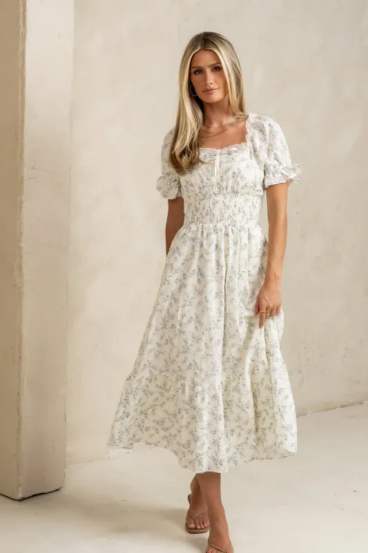 Travis Floral Midi Dress sold by bohme