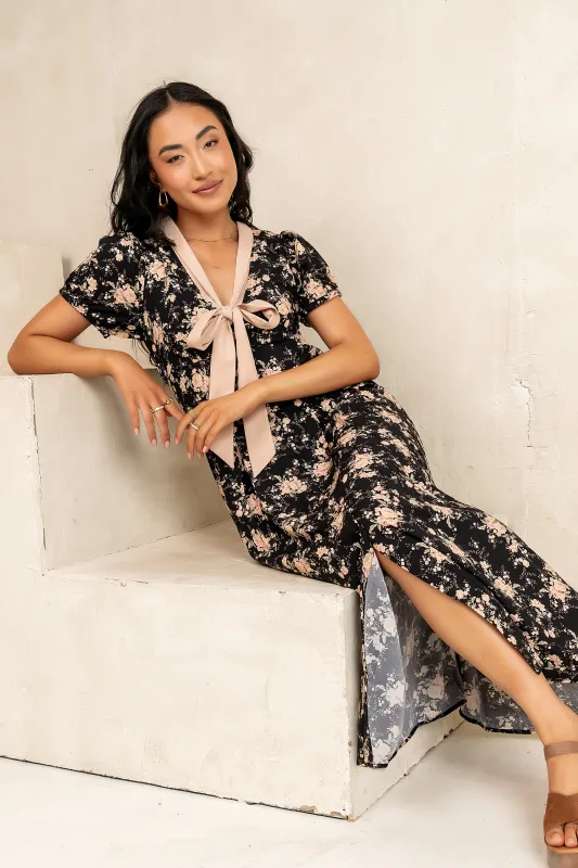 Vera Floral Maxi Dress in Black - FINAL SALE sold by bohme
