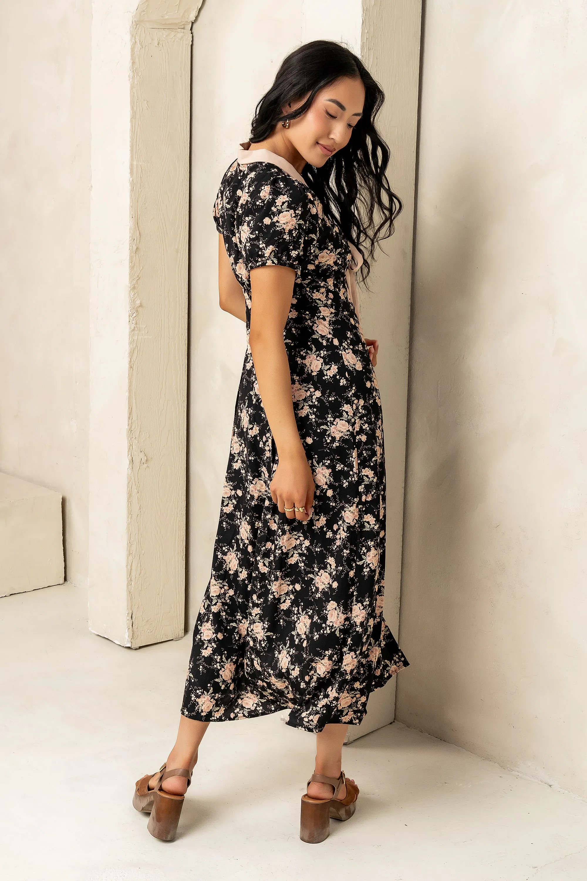 Vera Floral Maxi Dress in Black - FINAL SALE sold by bohme product image thumbnail 5