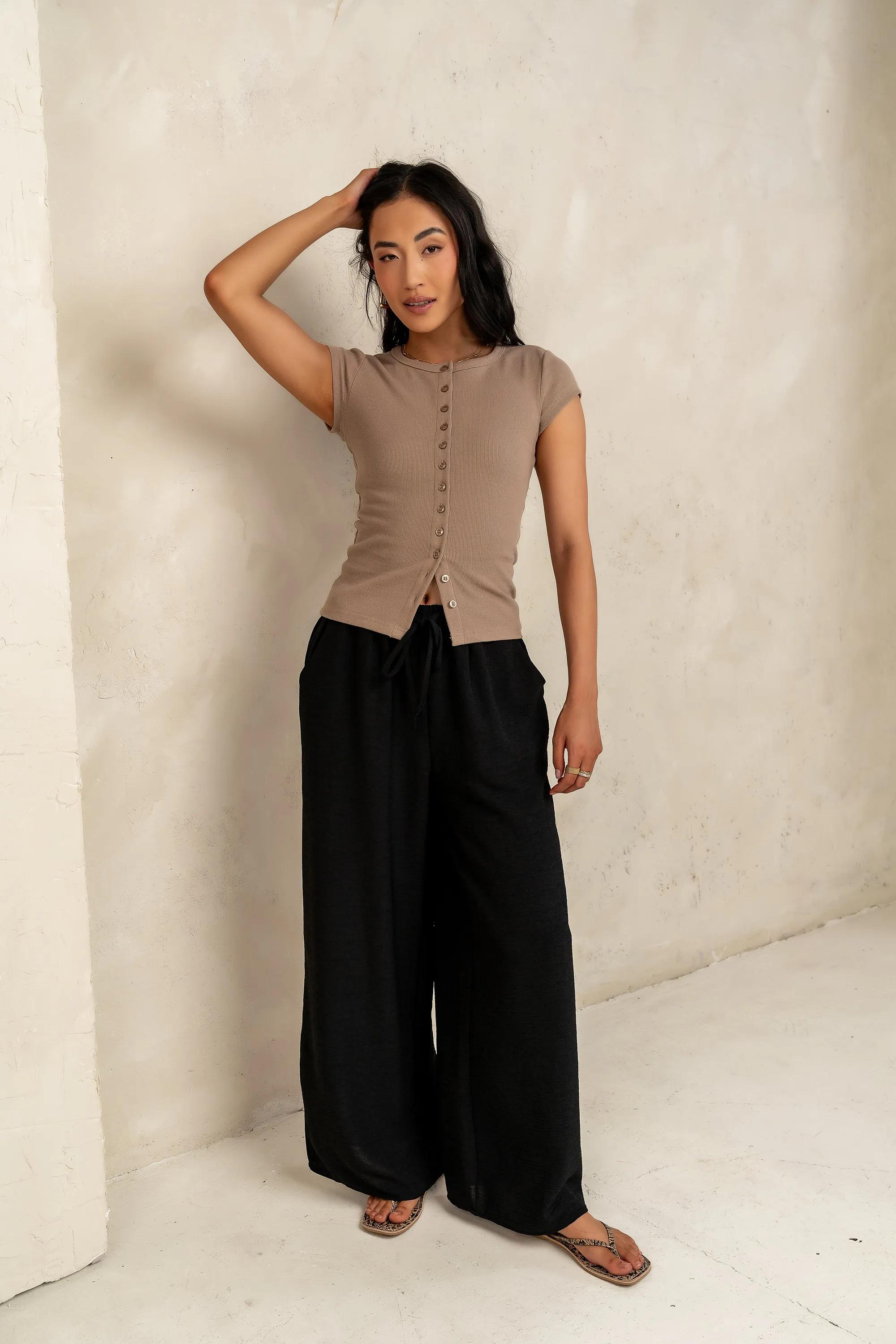 Vestia Button Up Tee in Brown sold by bohme product image thumbnail 2