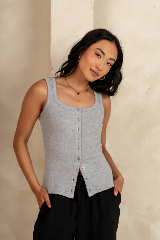 Apollo Knit Tank Top in Grey sold by bohme