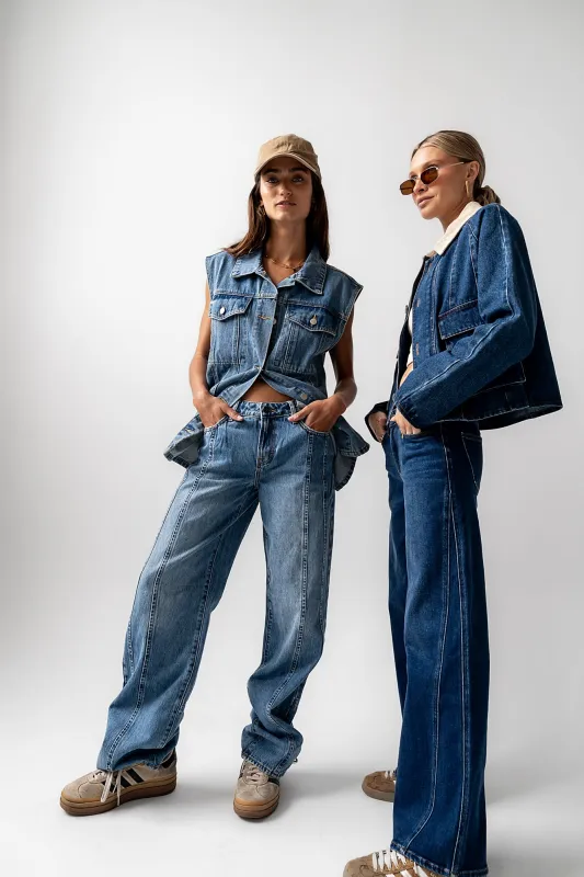 Amina Relaxed Wide Leg Jeans sold by bohme