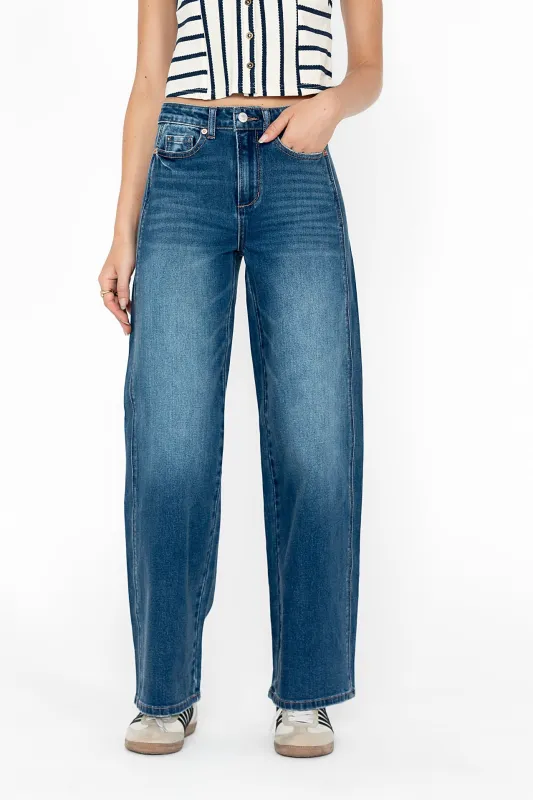 Eden Baggy Jeans in Dark Wash sold by bohme