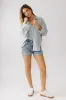 Lucie Linen Button Up in Blue sold by bohme
