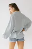 Lucie Linen Button Up in Blue sold by bohme