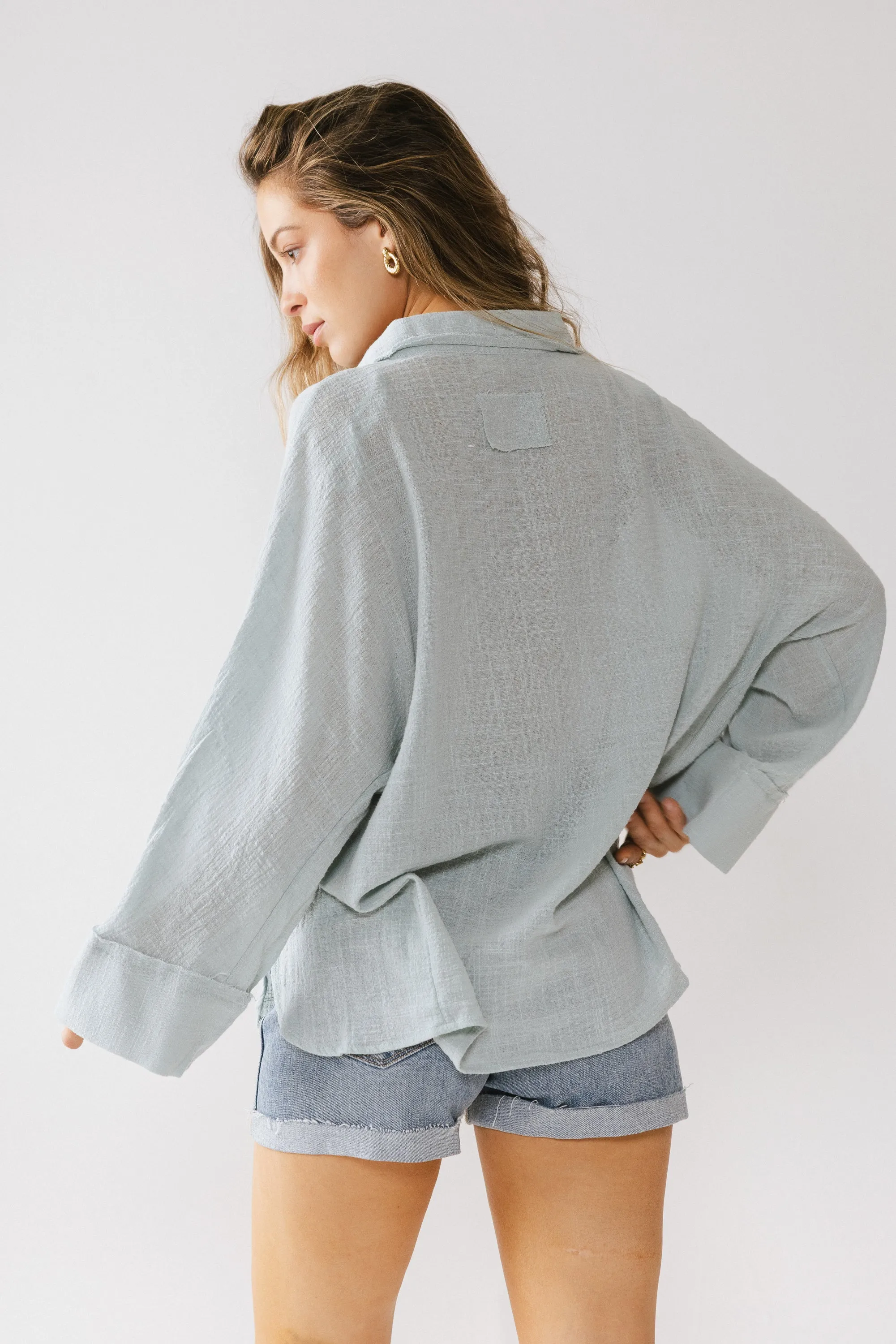 Lucie Linen Button Up in Blue - FINAL SALE sold by bohme product image thumbnail 4