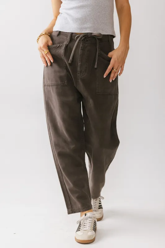 Rosie Tencel Loose Pants in Charcoal sold by bohme