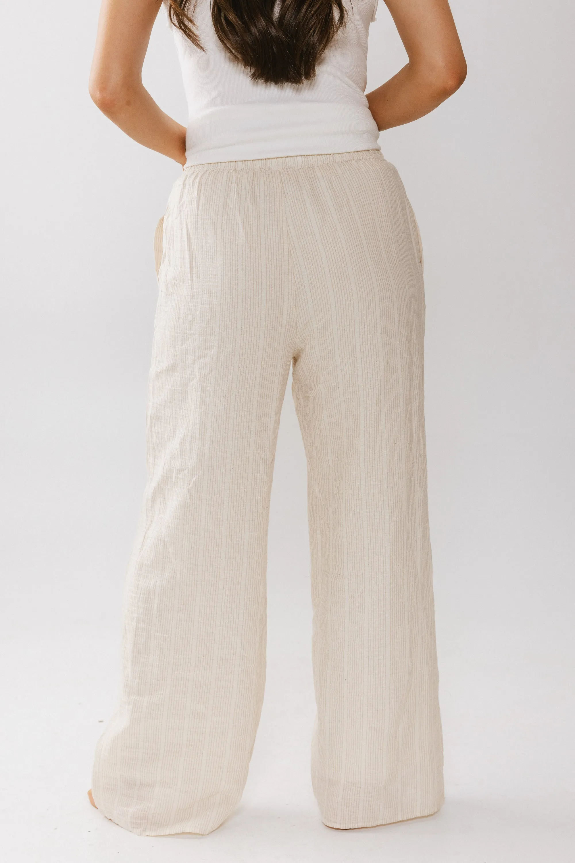 Belen Striped Wide Leg Pants in Taupe sold by bohme product image thumbnail 4