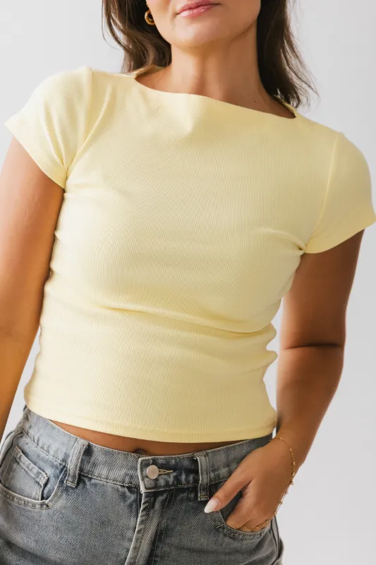 Martha Boatneck Top in Yellow sold by bohme