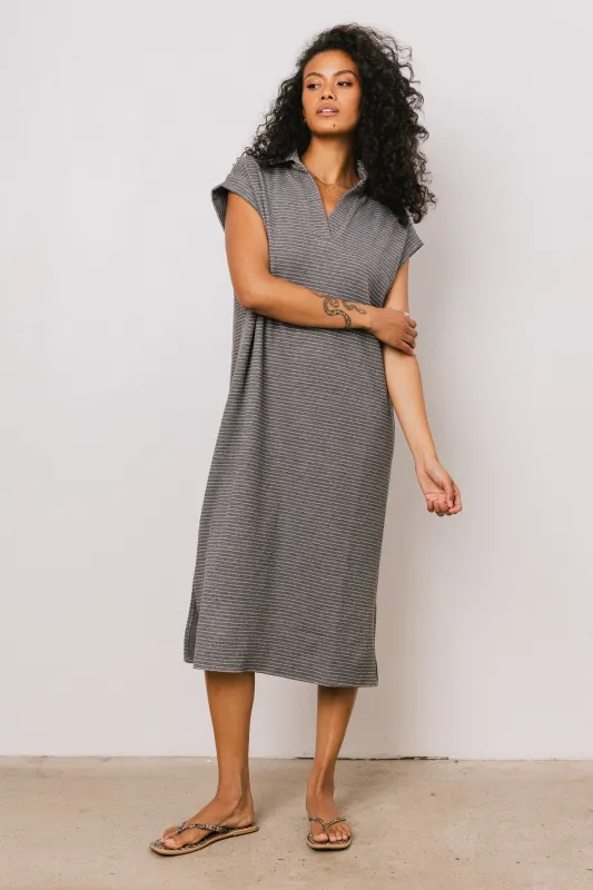 Elisa Striped Maxi Dress in Grey - FINAL SALE sold by bohme