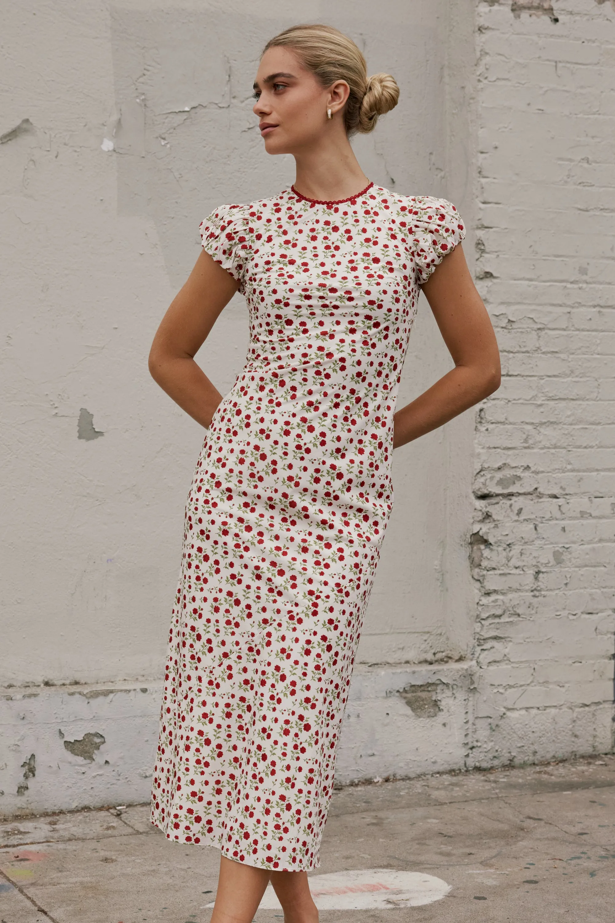 Ellianna Floral Maxi Dress in Cream sold by bohme product image thumbnail 3