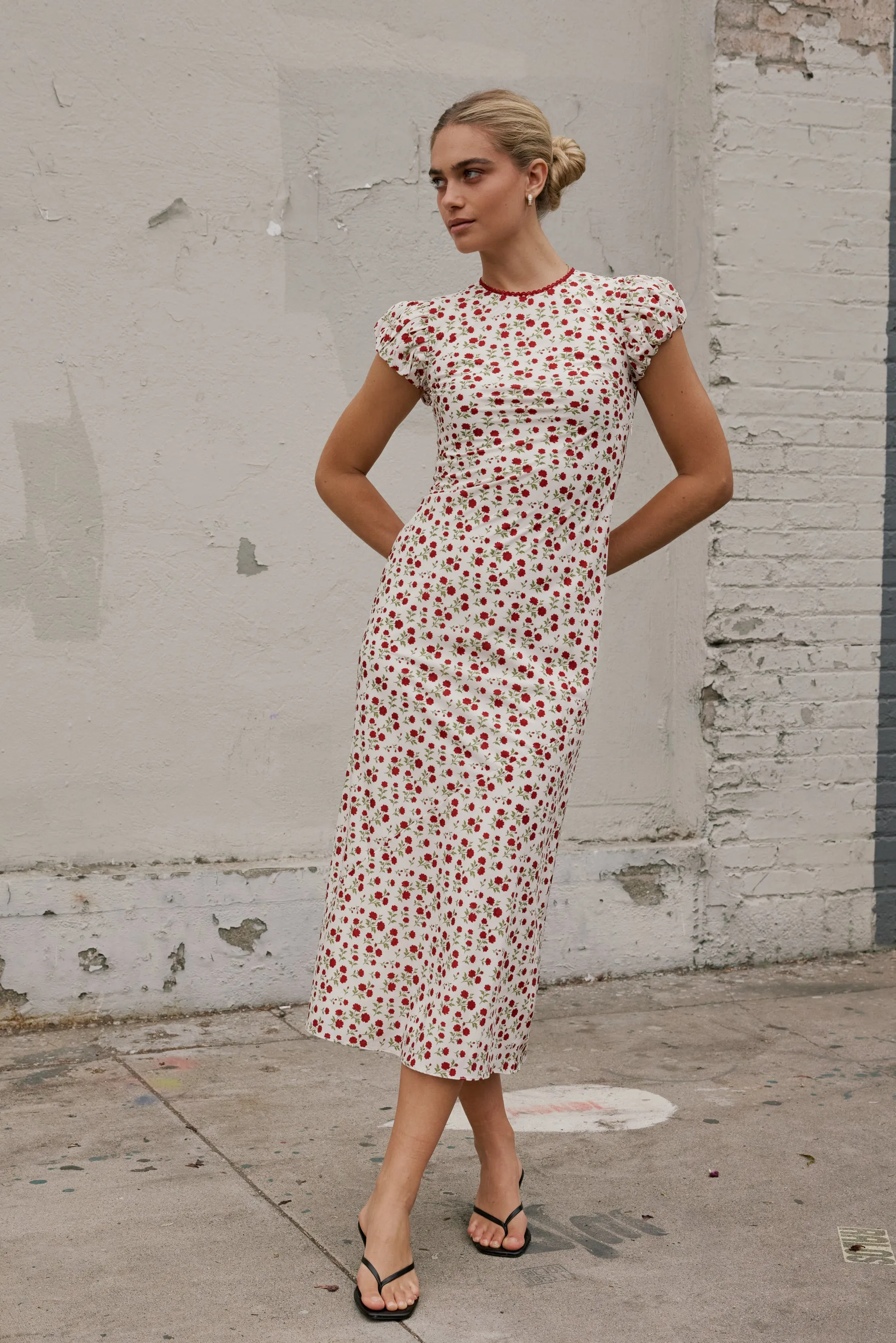 Ellianna Floral Maxi Dress in Cream sold by bohme