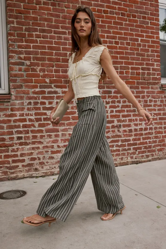Mayson Wide Leg Pants in Olive sold by bohme