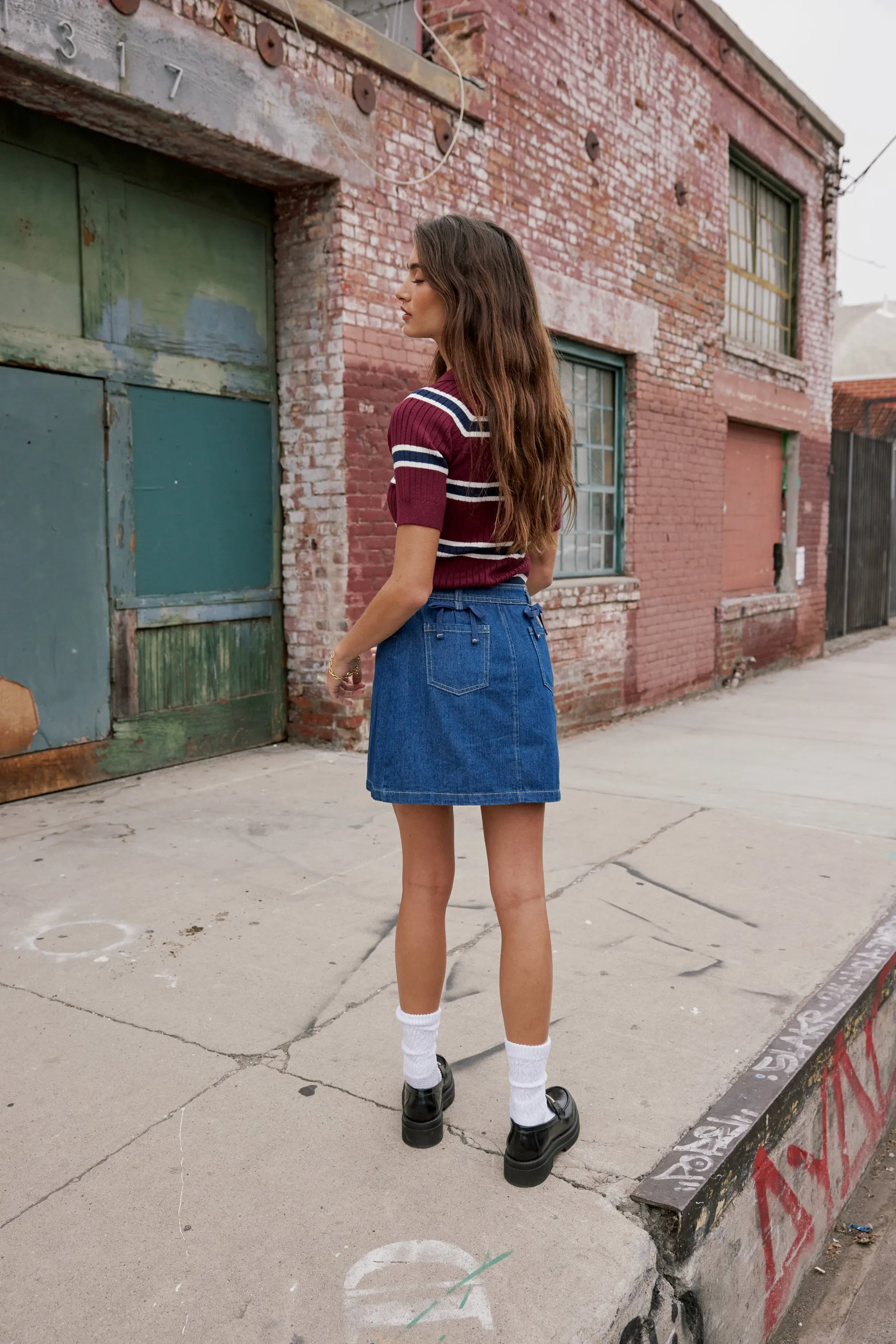 Saylor Denim Mini Skirt sold by bohme product image thumbnail 4