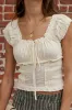 Taylor Ruffle Blouse in Natural sold by bohme