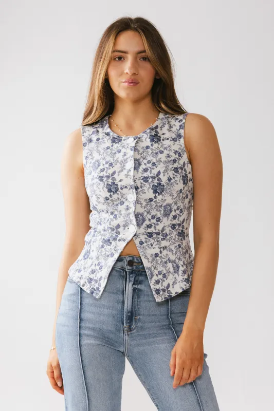 Piper Denim Button Up in Blue sold by bohme