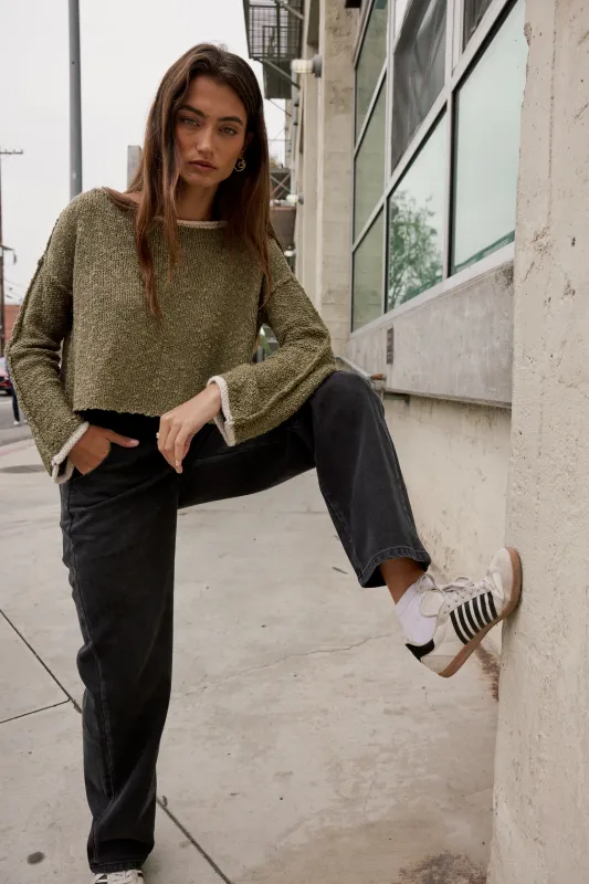 Robin Knit Sweater in Olive sold by bohme