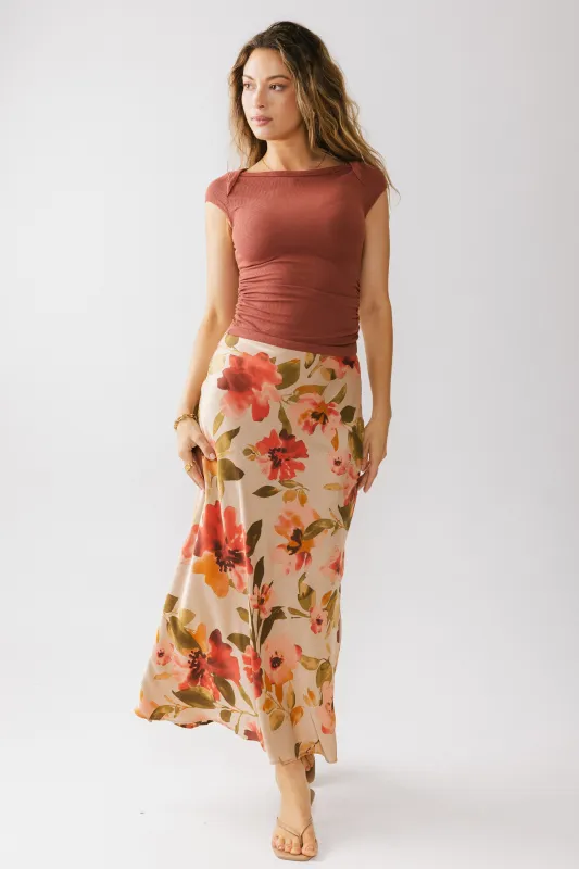 Addison Floral Maxi Skirt sold by bohme