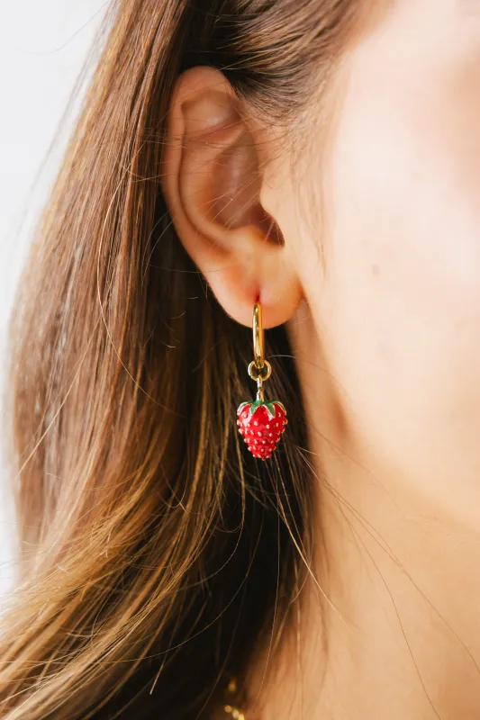 Itzel Strawberry Earrings sold by bohme