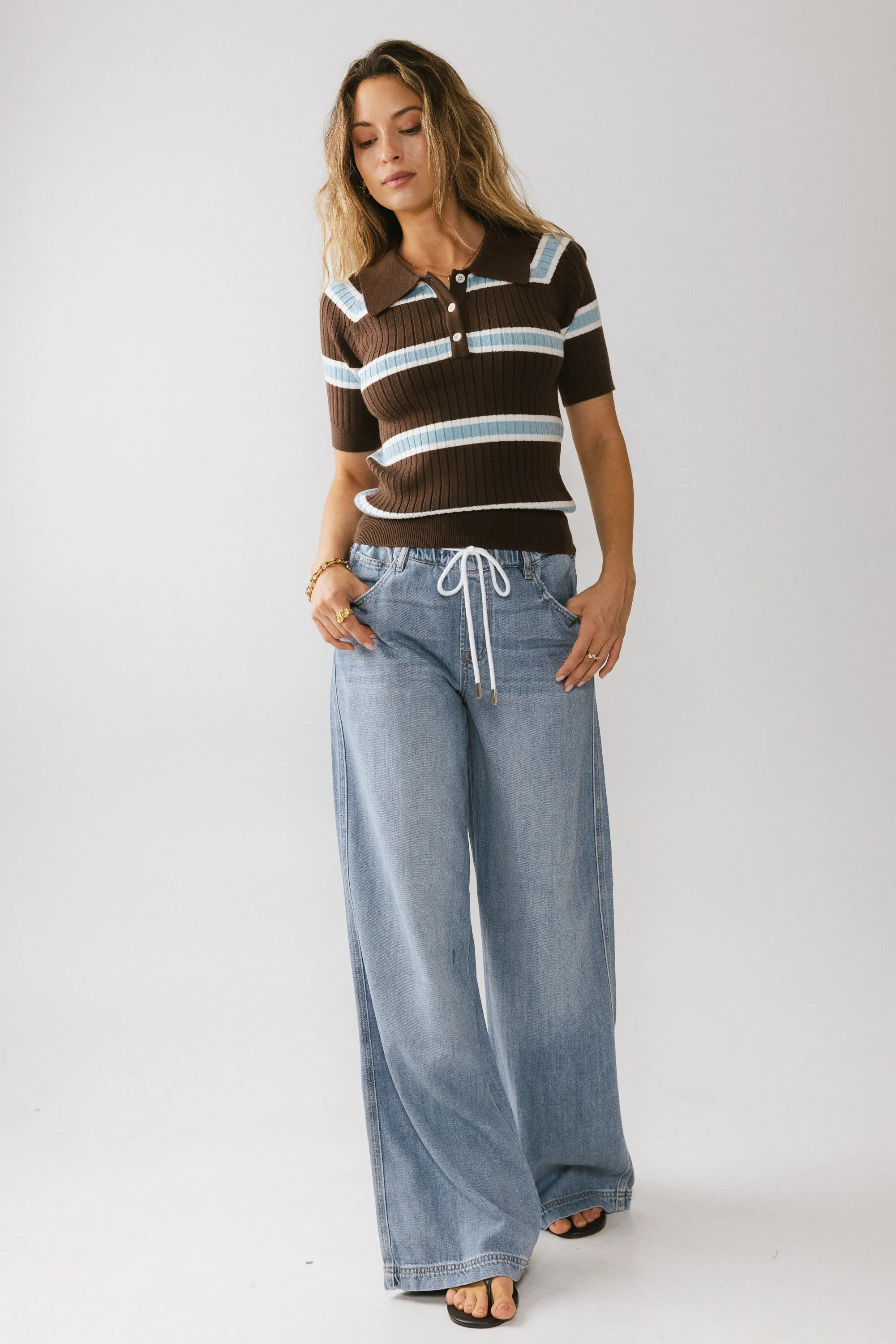 Eva Drawstring Wide Leg Jeans - FINAL SALE sold by bohme product image thumbnail 4