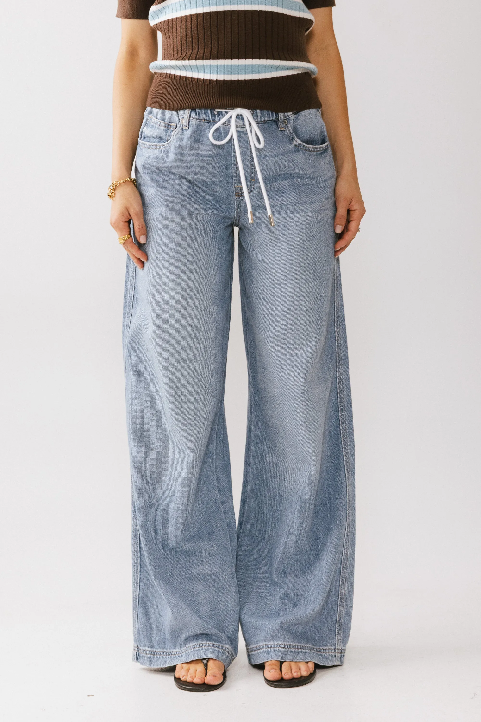 Eva Drawstring Wide Leg Jeans - FINAL SALE sold by bohme product image thumbnail 3