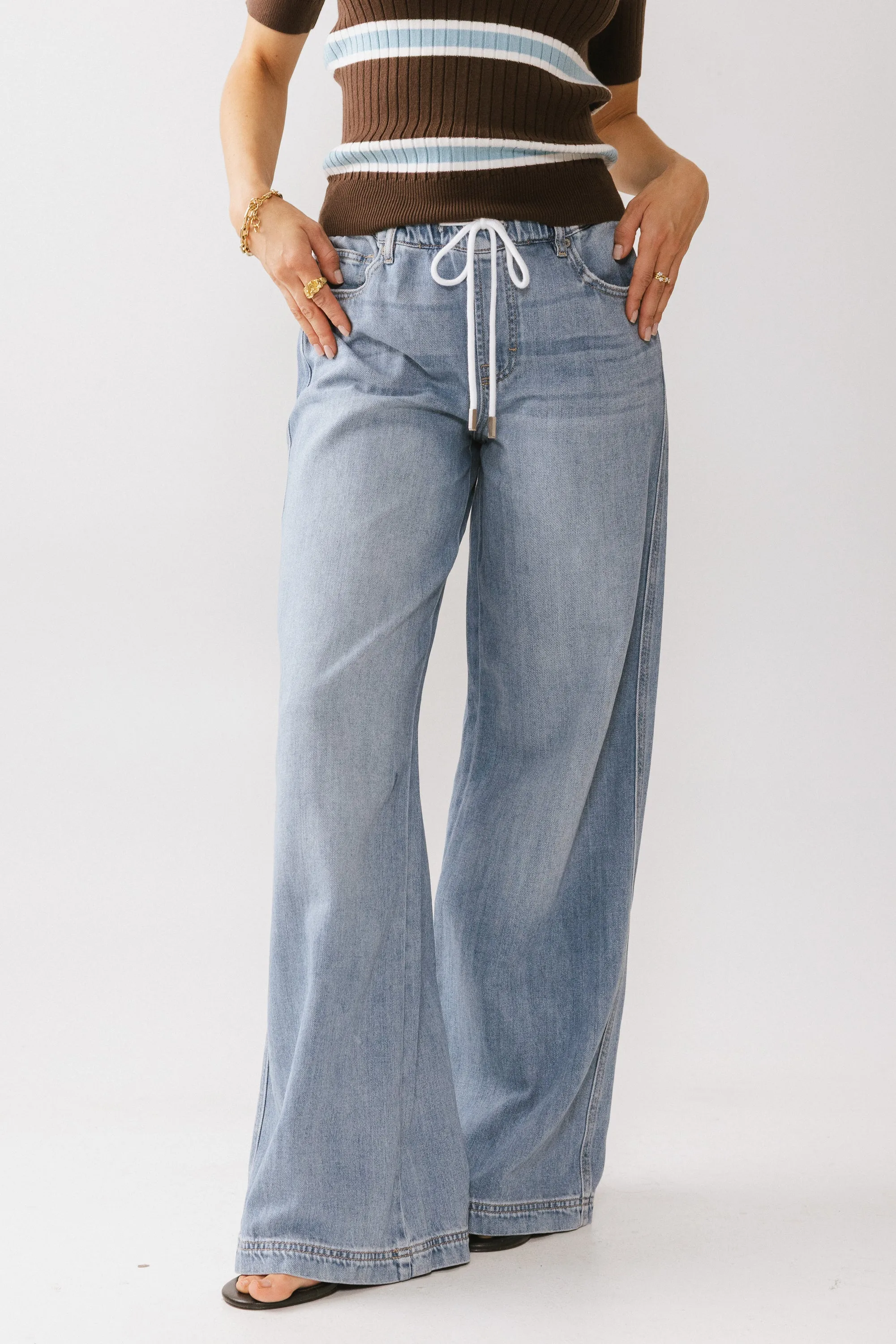 Eva Drawstring Wide Leg Jeans - FINAL SALE sold by bohme