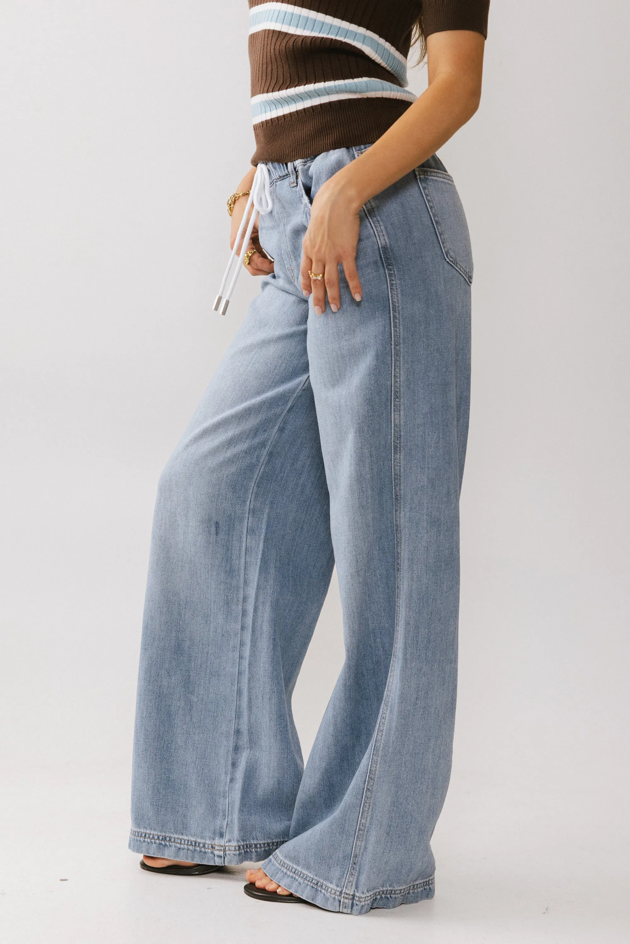 Eva Drawstring Wide Leg Jeans - FINAL SALE sold by bohme product image thumbnail 5